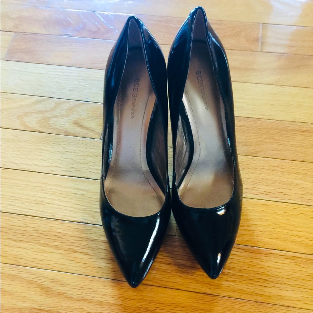 BCBGeneration Black Patent Pumps
